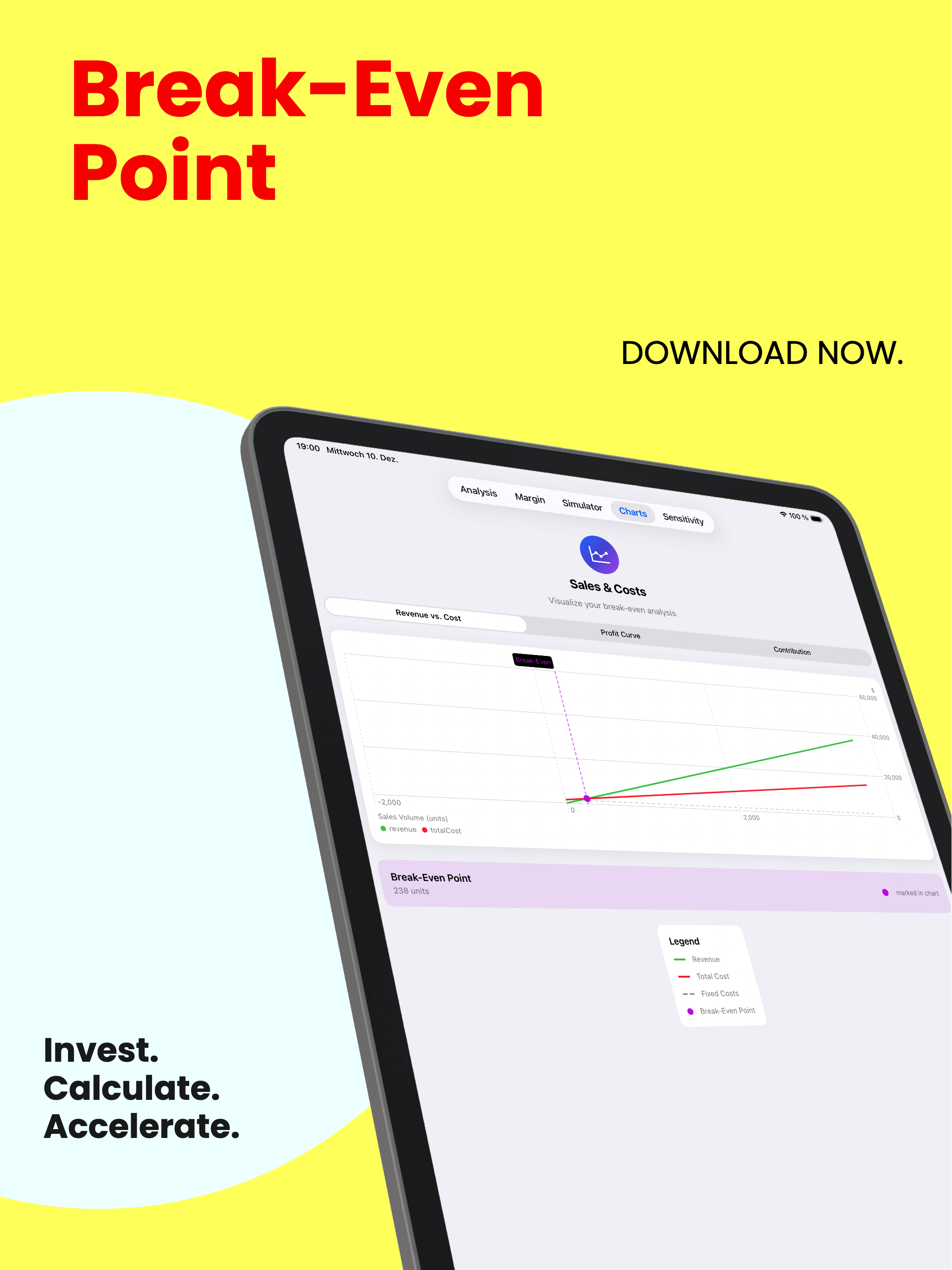 BreakEven-light iPad - Easy Data Input