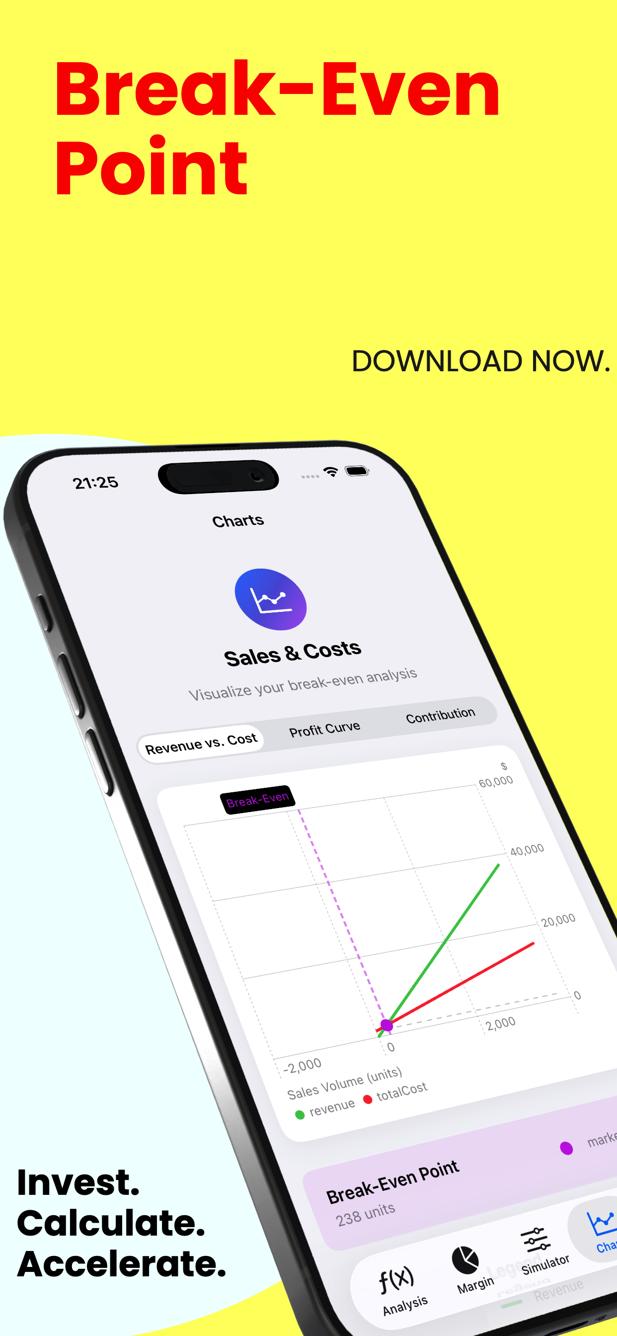 BreakEven-light iPhone - Easy Data Input