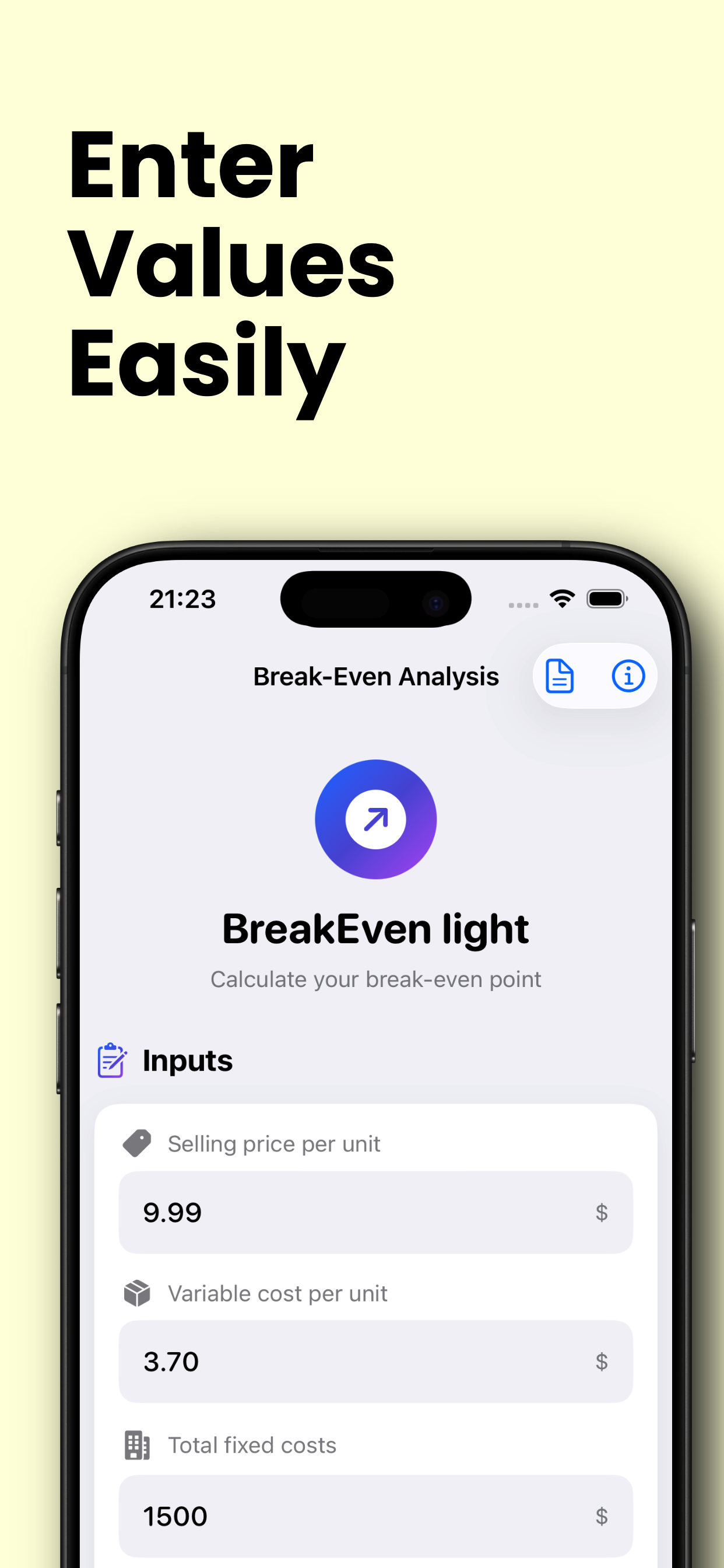 BreakEven-light iPhone - Contribution Margin