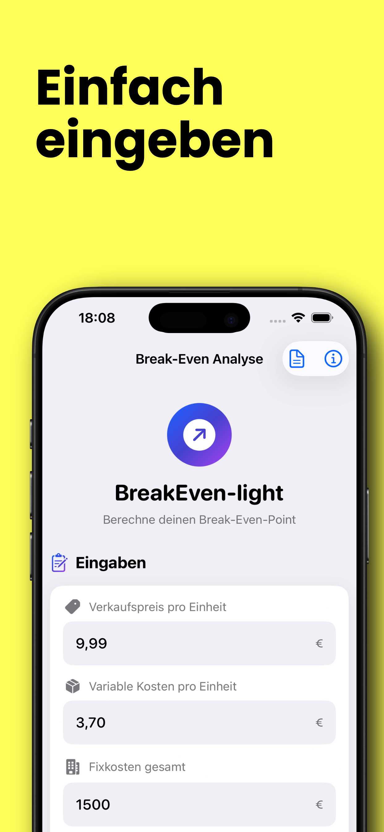 BreakEven-light iPhone - Deckungsbeitrag